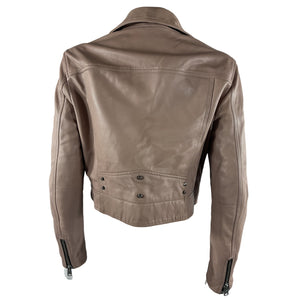 Allsaints Sleek Misty Pink Rift Leather Biker Jacket Size 42 EU / US 10