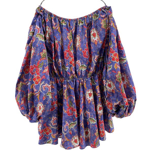 Caroline Constas Paisley Blue Charli Dress Size S