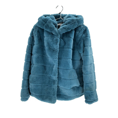 Apparis 'Goldie' Blue Polyester 4.0 Faur Fur Jacket Size S