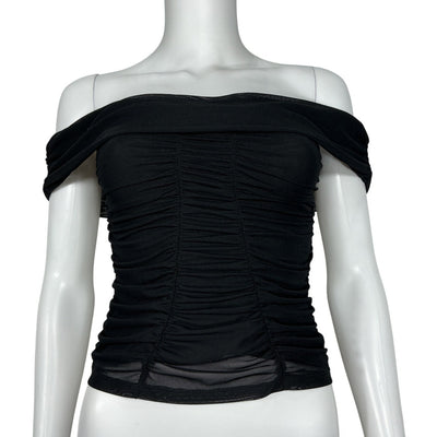 Majorelle Ruched Black Cara Top Size S