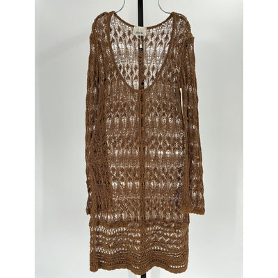 Isabel Marant 'Pia' Brown Metallicized Lace-Knit Dress Size 36