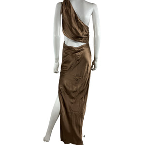 Nicholas Asymmetrical Brown Raya Gown Size 6