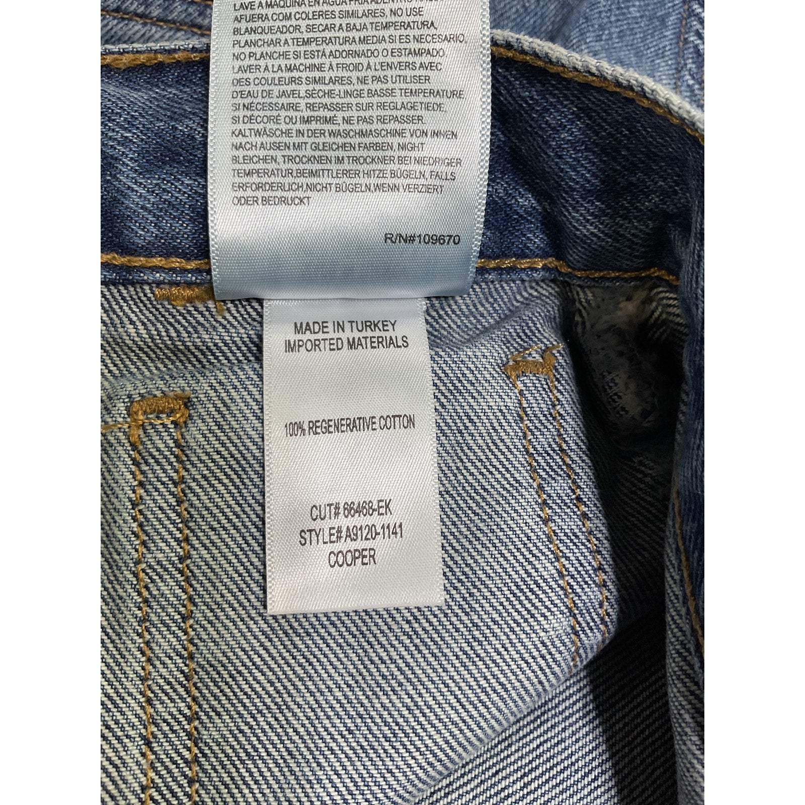 Agolde Cooper Cargo Blue Cotton Pant Size 24