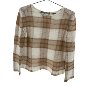 Vince Tan Checked Crewneck Sweater Size XS