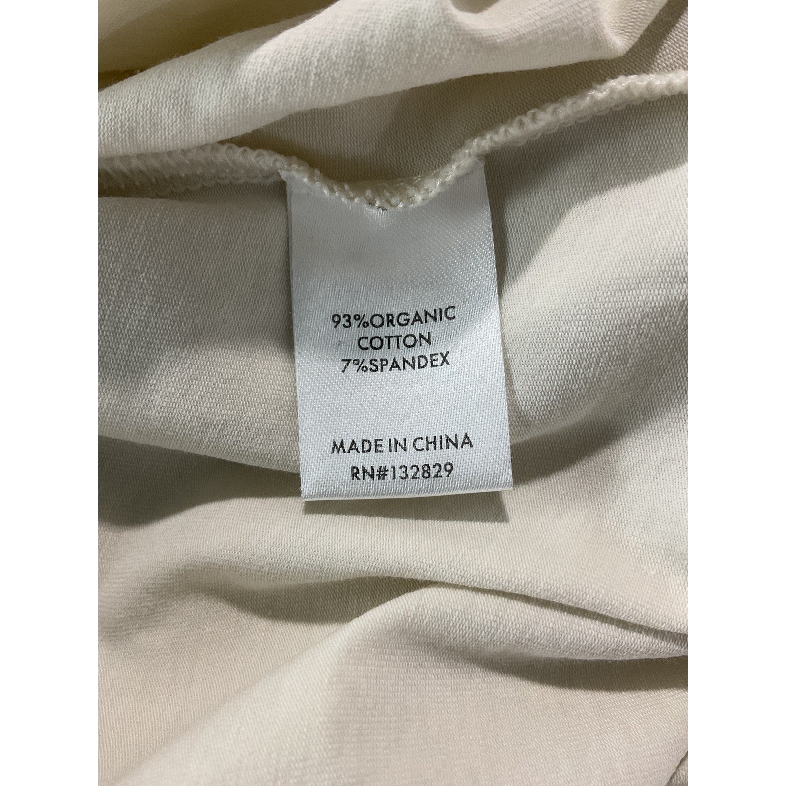 Helsa Jersey White Cotton Long Sleeve Turtleneck Size S