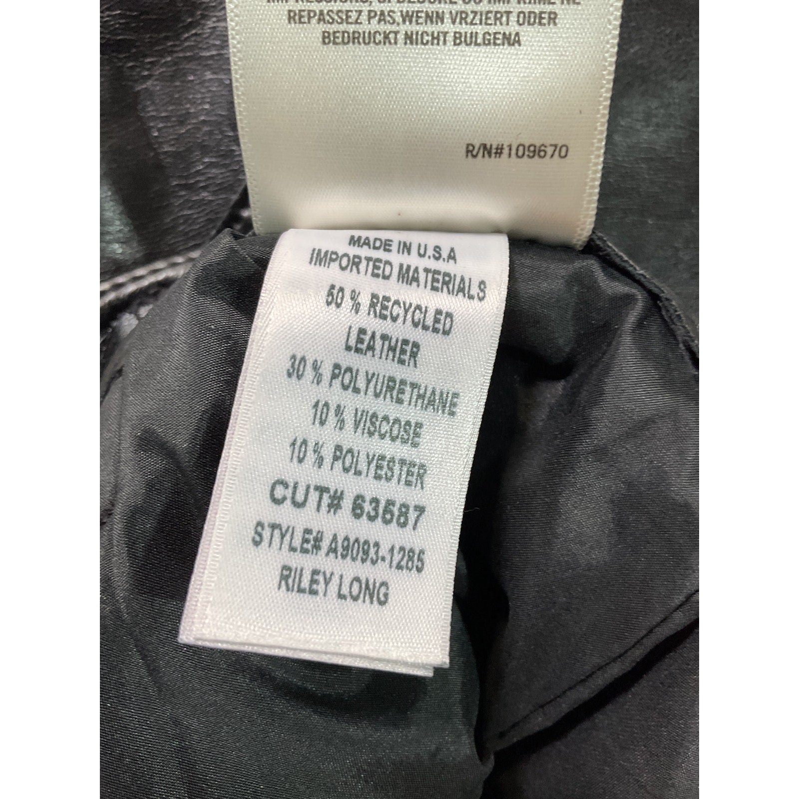 Agolde 'Recycled' Black Faux Leather Riley Long Pants Size 26