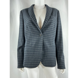 Theory 'Staple' Grey Polyester Gingham Blazer Size 6
