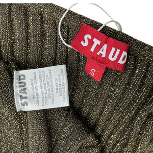 Staud Metallic Gold Raquel Dress Size S