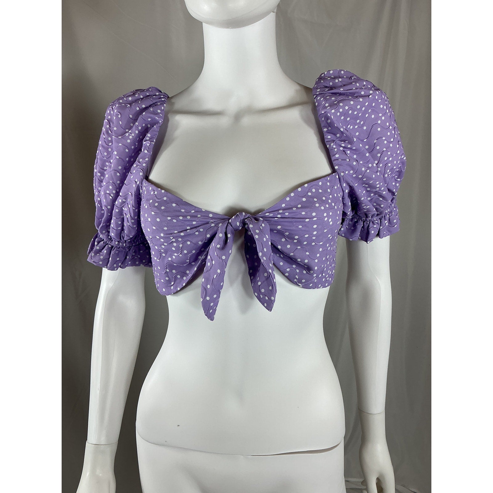 For Love & Lemons 'Chelsea' Purple Viscose  Crop Top Size M