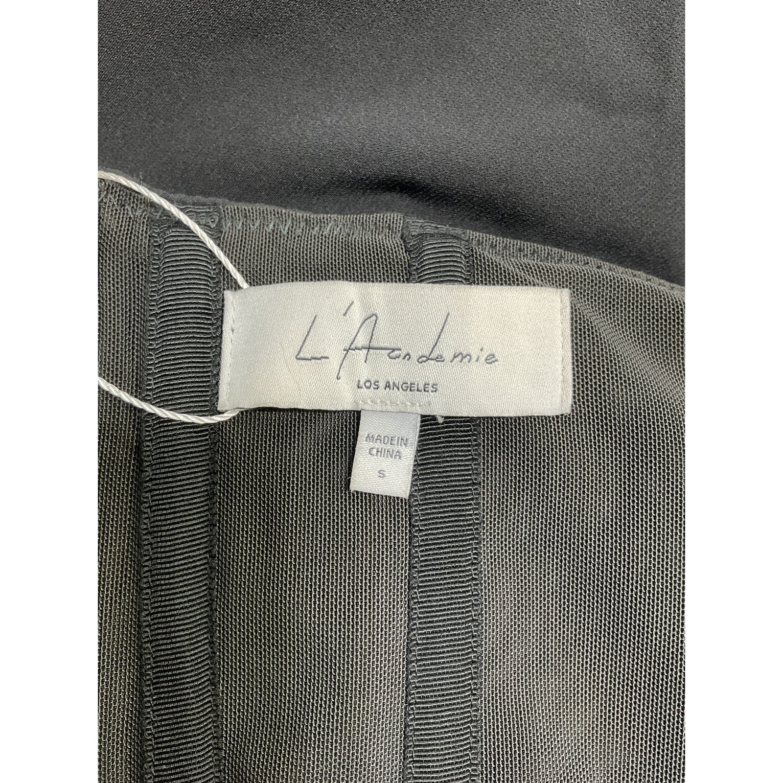 L'Academie 'Marianna' Black Nylon Hewitt Sunny Midi Dress Size S
