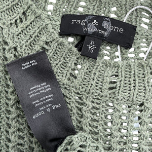 Rag & Bone Semisheer Sage Green Riley Knit Tank Top Size XL
