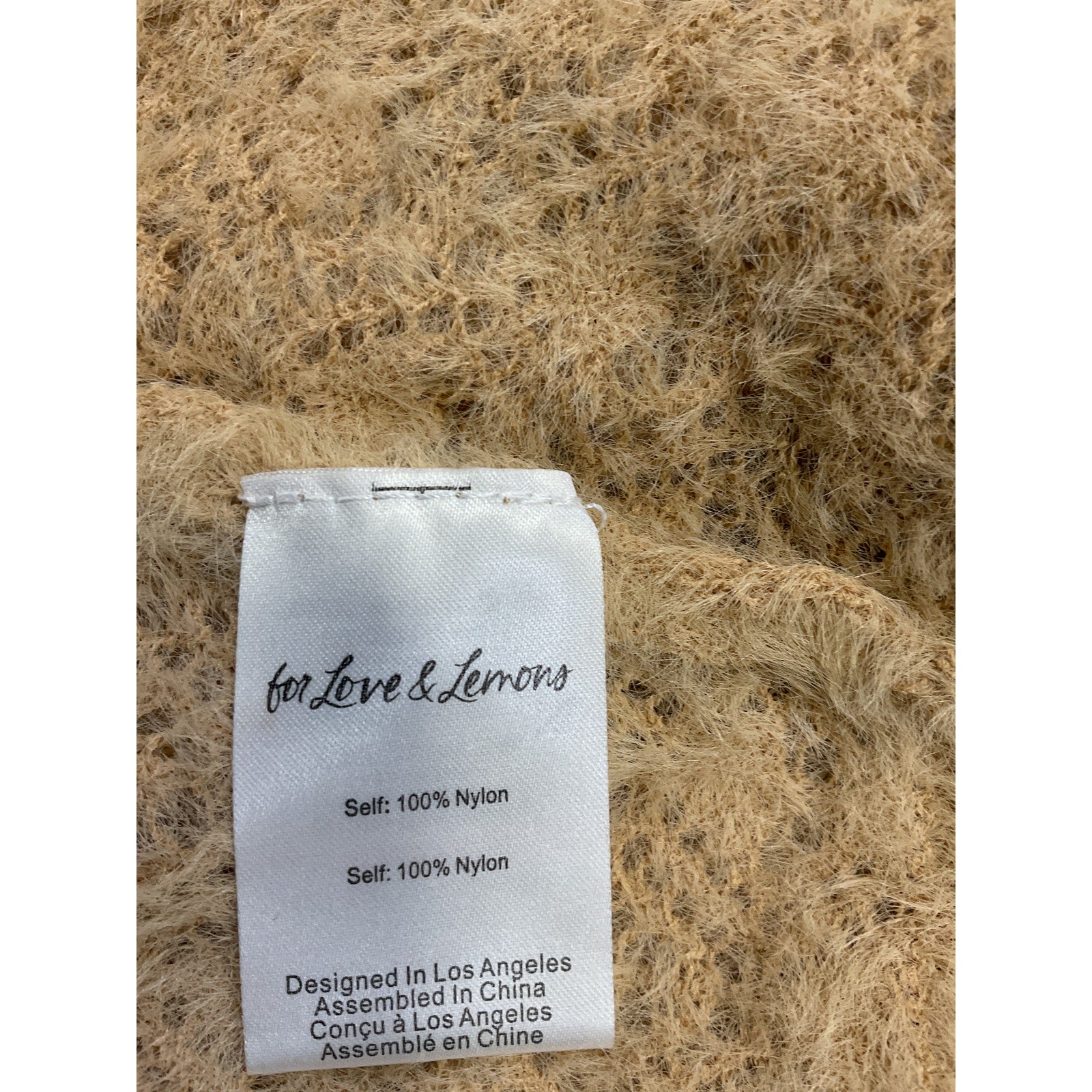 For Love & Lemons 'Luisa' Beige Crop Top Size S - NWT