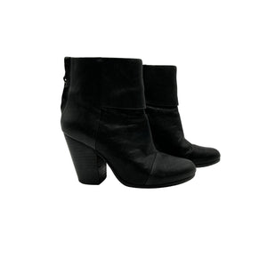 Rag & Bone Newbury 2.0 Black Leather Bootie Size 6.5