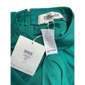 Diane Von Furstenberg Ruched Green Darrius Sheath Dress Size 2 NWT