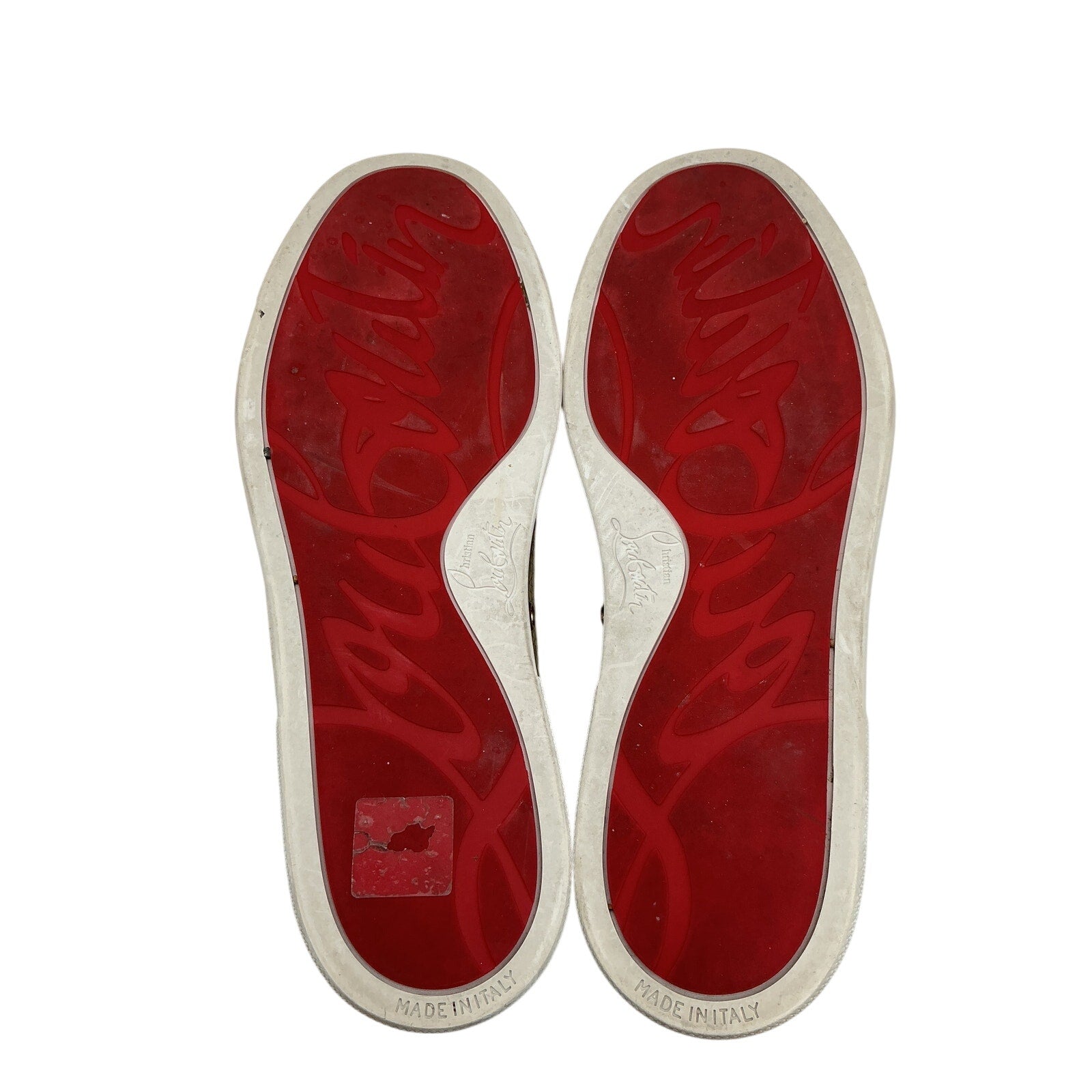 Christian Louboutin 'Vieira' Gold Leather Flat Shoes Size 9