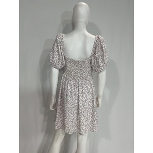 Faithfull The Brand 'Lovita' White Puff Sleeve Mini Dress Size L