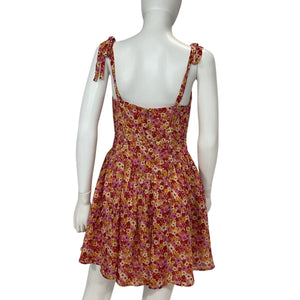 For Love & Lemons Floral Red Felicia Mini Dress Size M