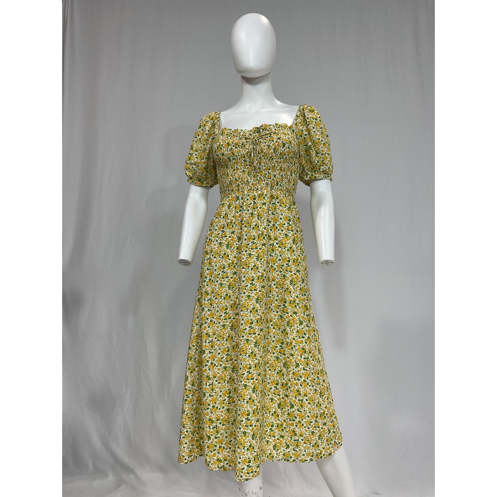 Faithfull The Brand 'Olympia' Green Midi Dress Size XS