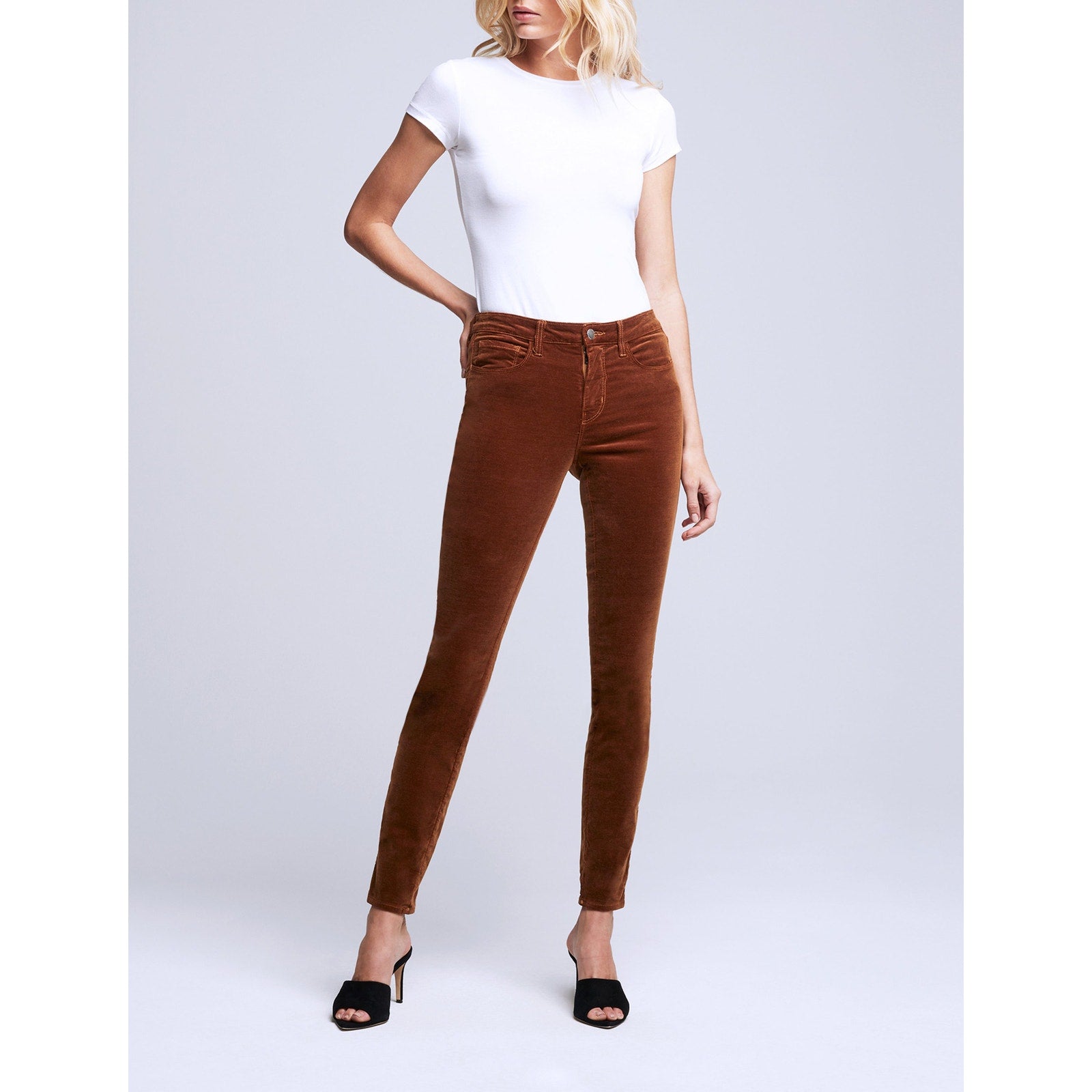 L'Agence 'Marguerite' Brown Velvet Denim Jean Size 27