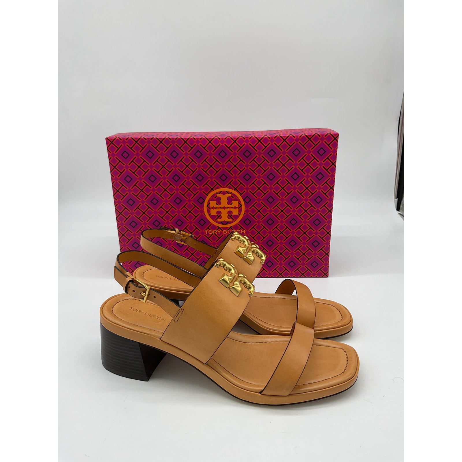 Tory Burch 'Eleanor' Brown Leather Slingback Sandal Size 9.5 M - NWT