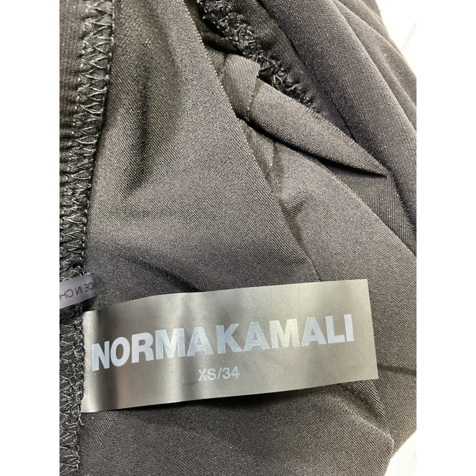 Norma Kamali 'Diana' Black Polyester Mini Dress Size XS