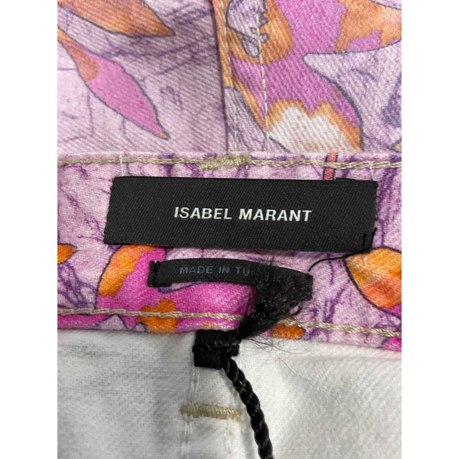Isabel Marant 'Naesqui' Pink Floral Tie-Hem Denim Shorts Size 6 - NWT