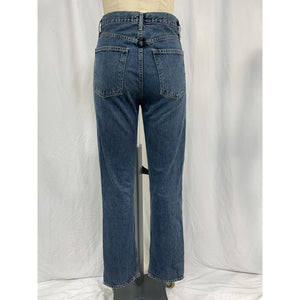 Agolde 'Harper' Blue Cotton High Rise Wide-Leg Denim Jean Size 26