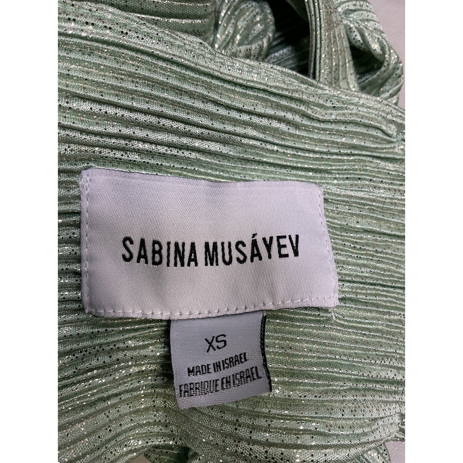 Sabina Musayev 'Savannah' Green Poly Top Size XS