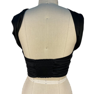 Rta Sleek Black Tiago Wrap Blouse Size M