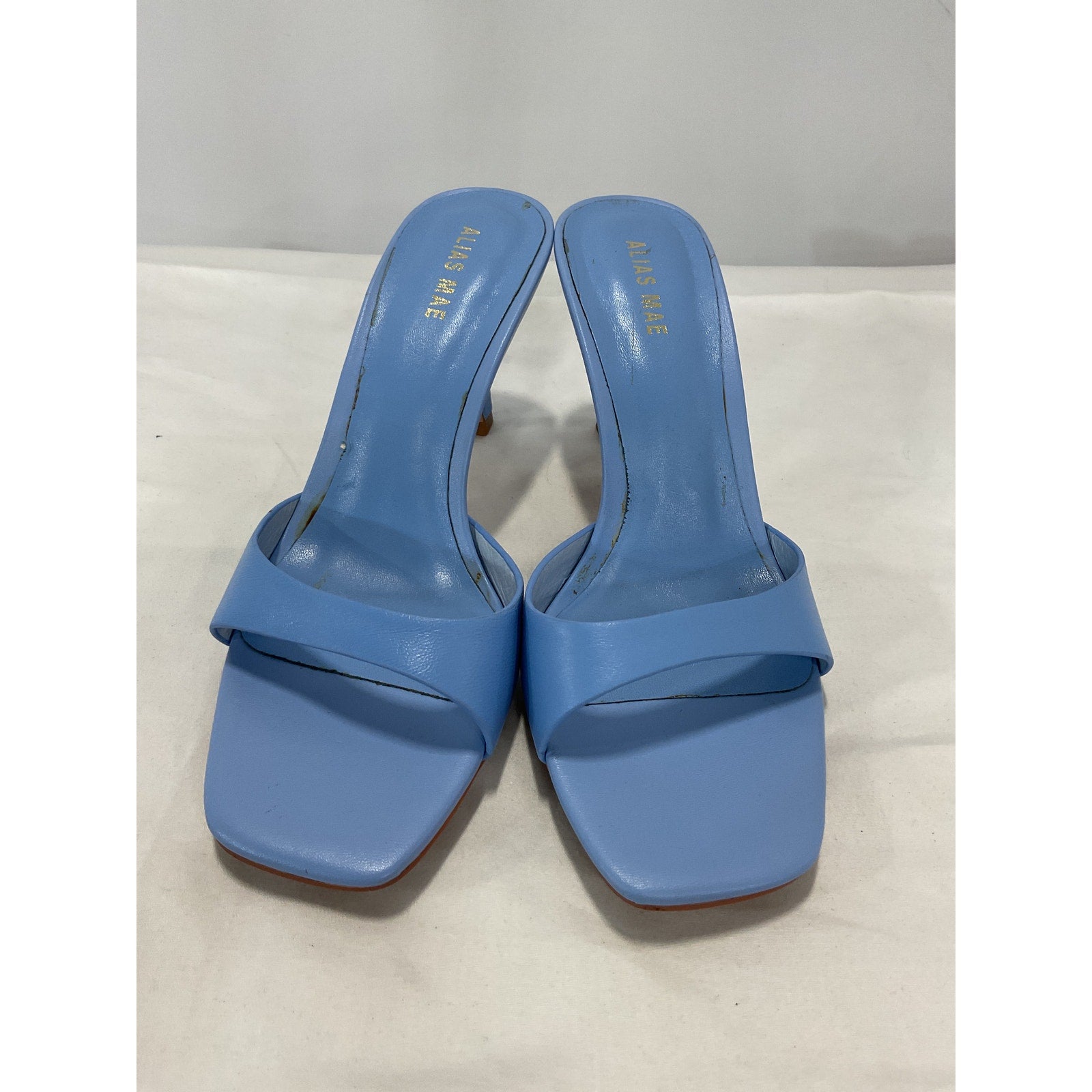 Alias Mae 'Liza' Blue Leather Mule Sandal Size 8