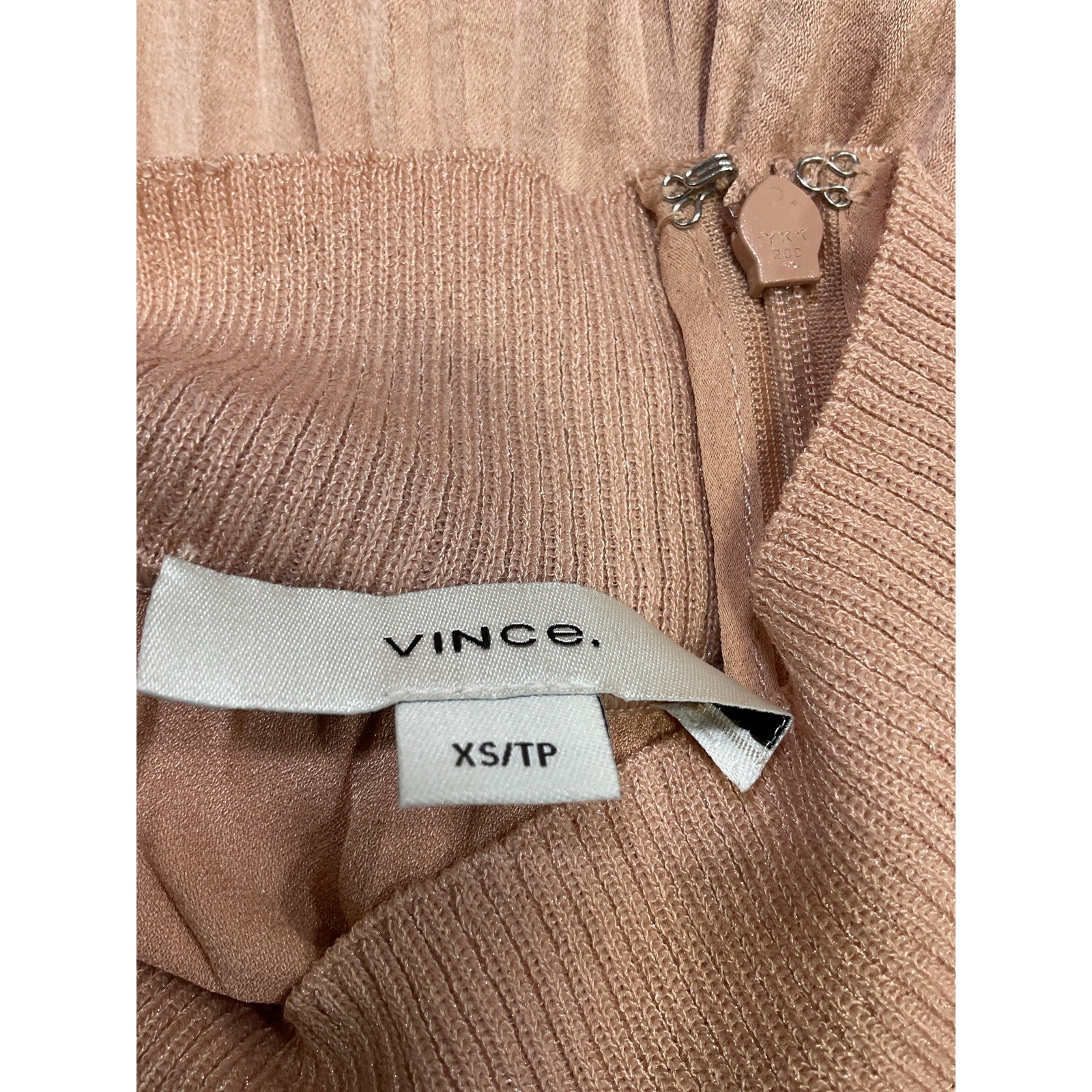 Vince Satin Pink Mockneck Short Sleeve Top Size XS