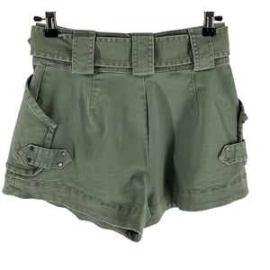 Derek Lam Chic Green Paperbag Belted Shorts Size 00