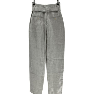 Iro Linen Blend Heather Grey Najava Trousers Size 34