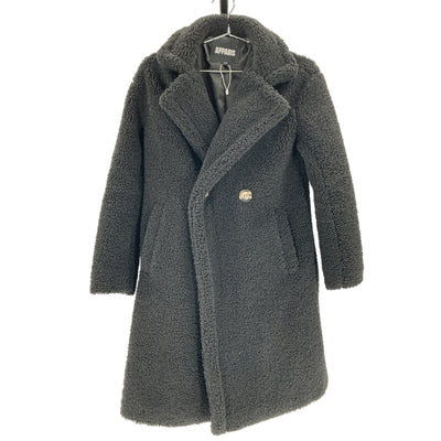 Apparis 'Anouck' Black Polyester Coat Size XXS