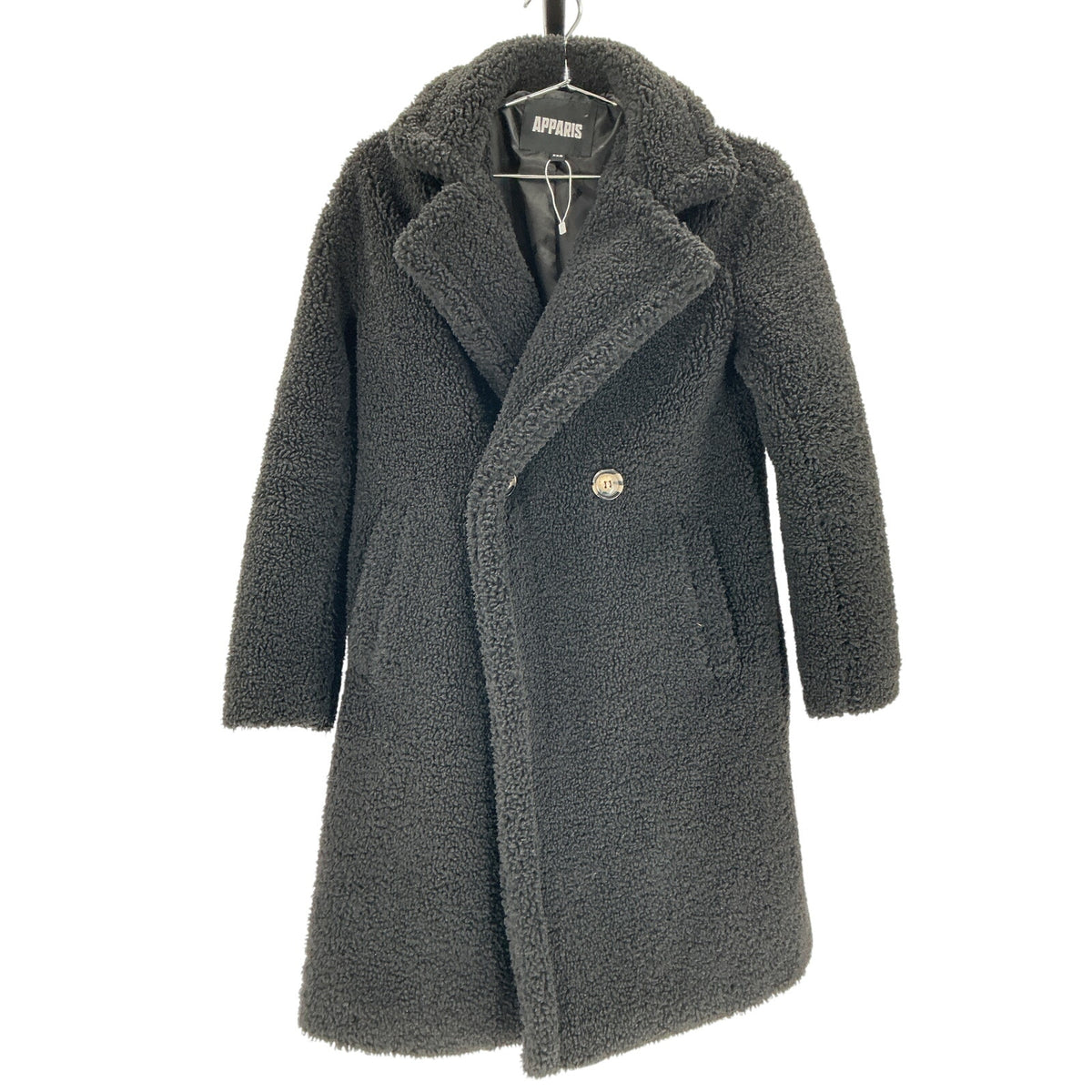Apparis 'Anouck' Black Polyester Coat Size XXS