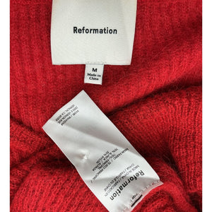 Reformation Ribbed Red Cece Cardigan Size M