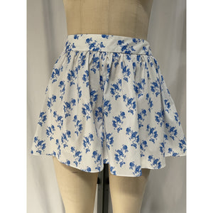 Caroline Constas 'Teagen' White Floral-Print Cotton-Blend Poplin Shorts Size M