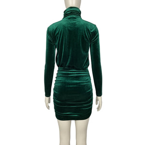 Lovers And Friends Velvet Emerald Green Ivana Mini Dress Size S NWT