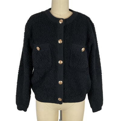 Line & Dot Boucle Black Khloe Cardigan Size XS