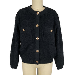 Line & Dot Boucle Black Khloe Cardigan Size XS