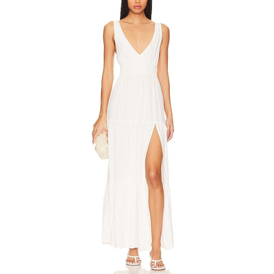 Lspace Smocked White Lilikoi Maxi Dress Size S