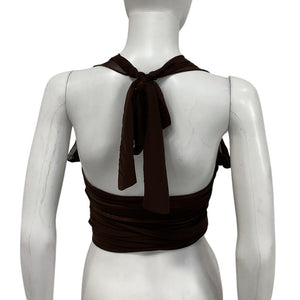Majorelle Chic Brown Charlize Halter Top Size XS