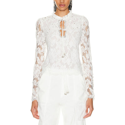 Hemant And Nandita Delicate Cream Reet Lace Blouse Size XS