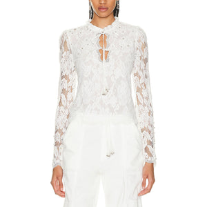 Hemant And Nandita Delicate Cream Reet Lace Blouse Size XS