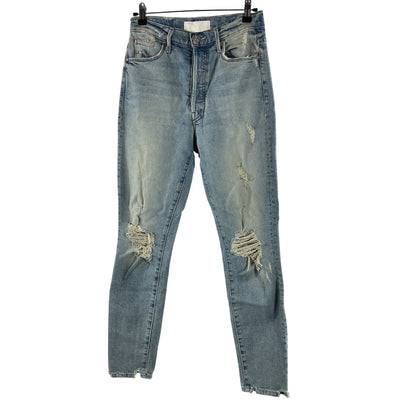Mother Distressed Sky Blue Super Stunner Ankle Denim Jeans Size 26