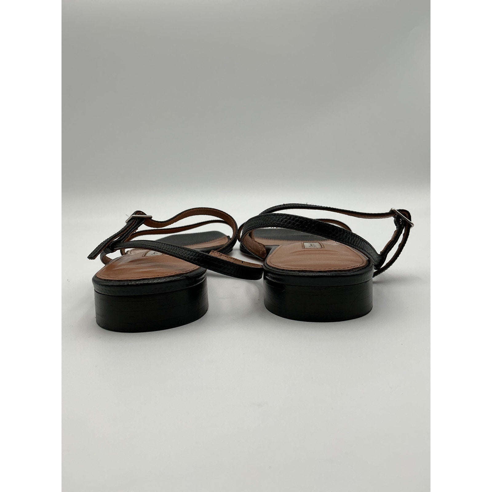 Emme Parsons 'Hope' Black Leather Sandals Size 8