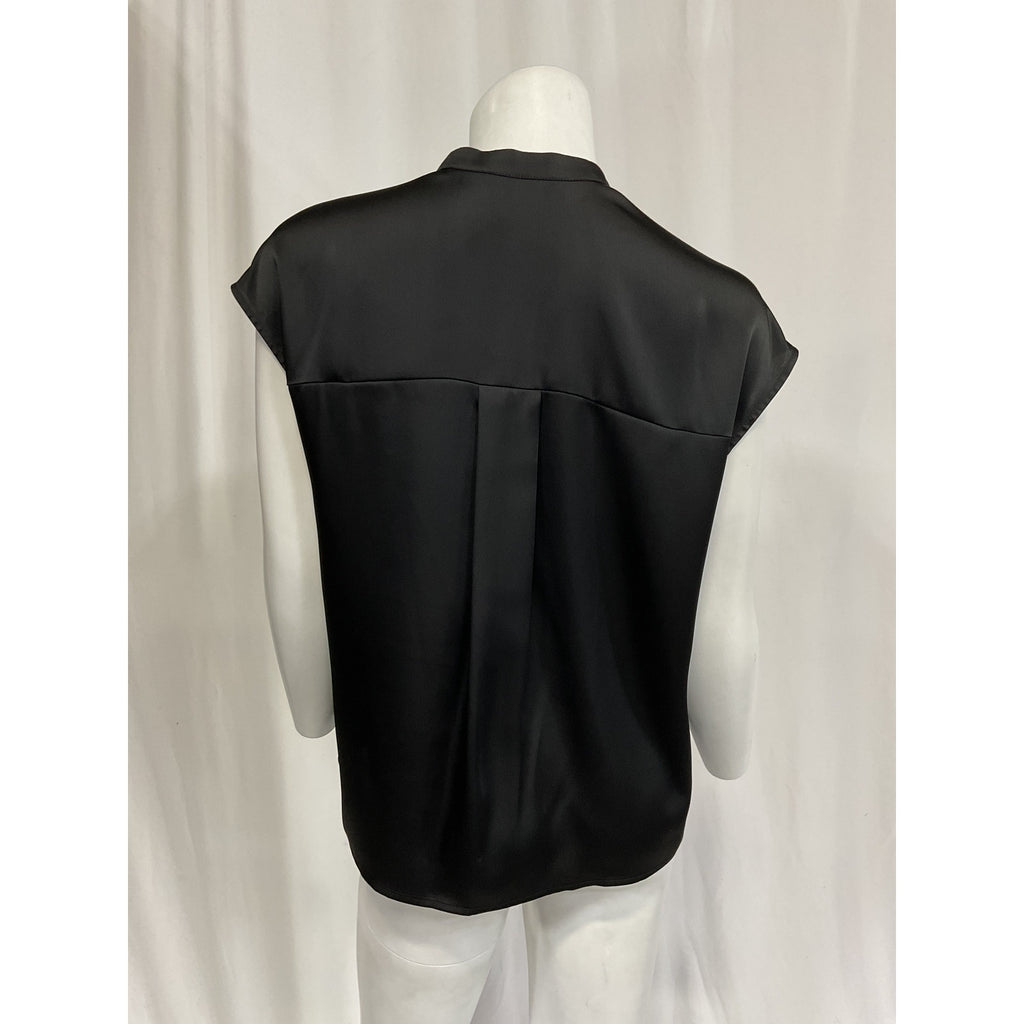 Vince 'Satin' Black Sleeveless Shell Tank Size S