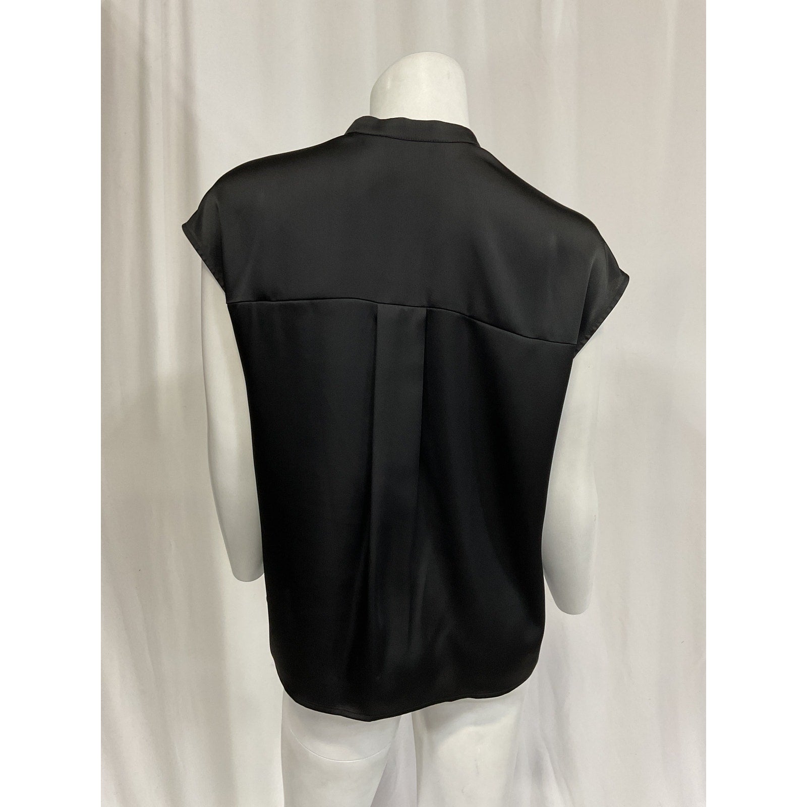 Vince 'Satin' Black Sleeveless Shell Tank Size S