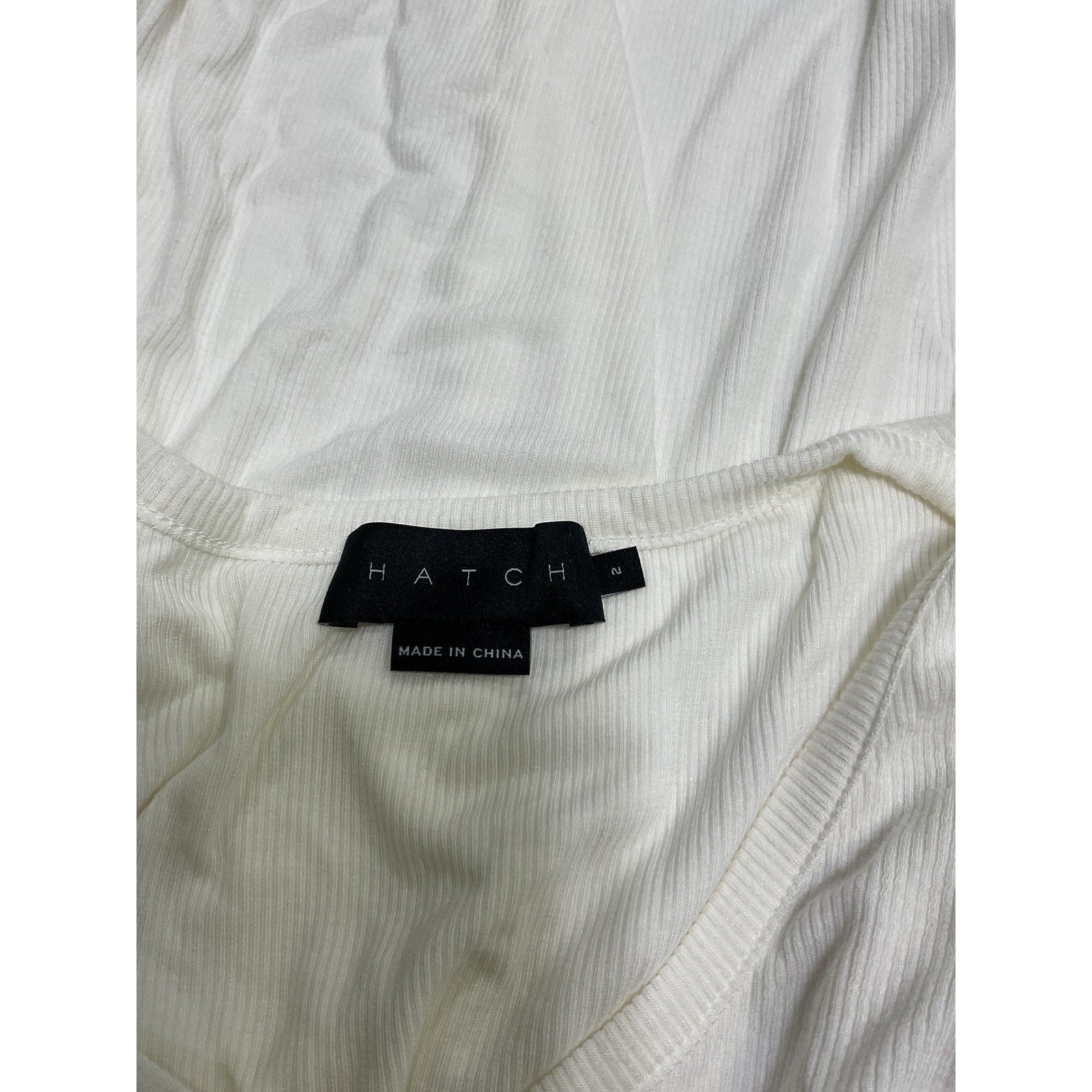 Hatch The Softest Rib Relaxed 'Nursing' White Rayon Henley Size 2