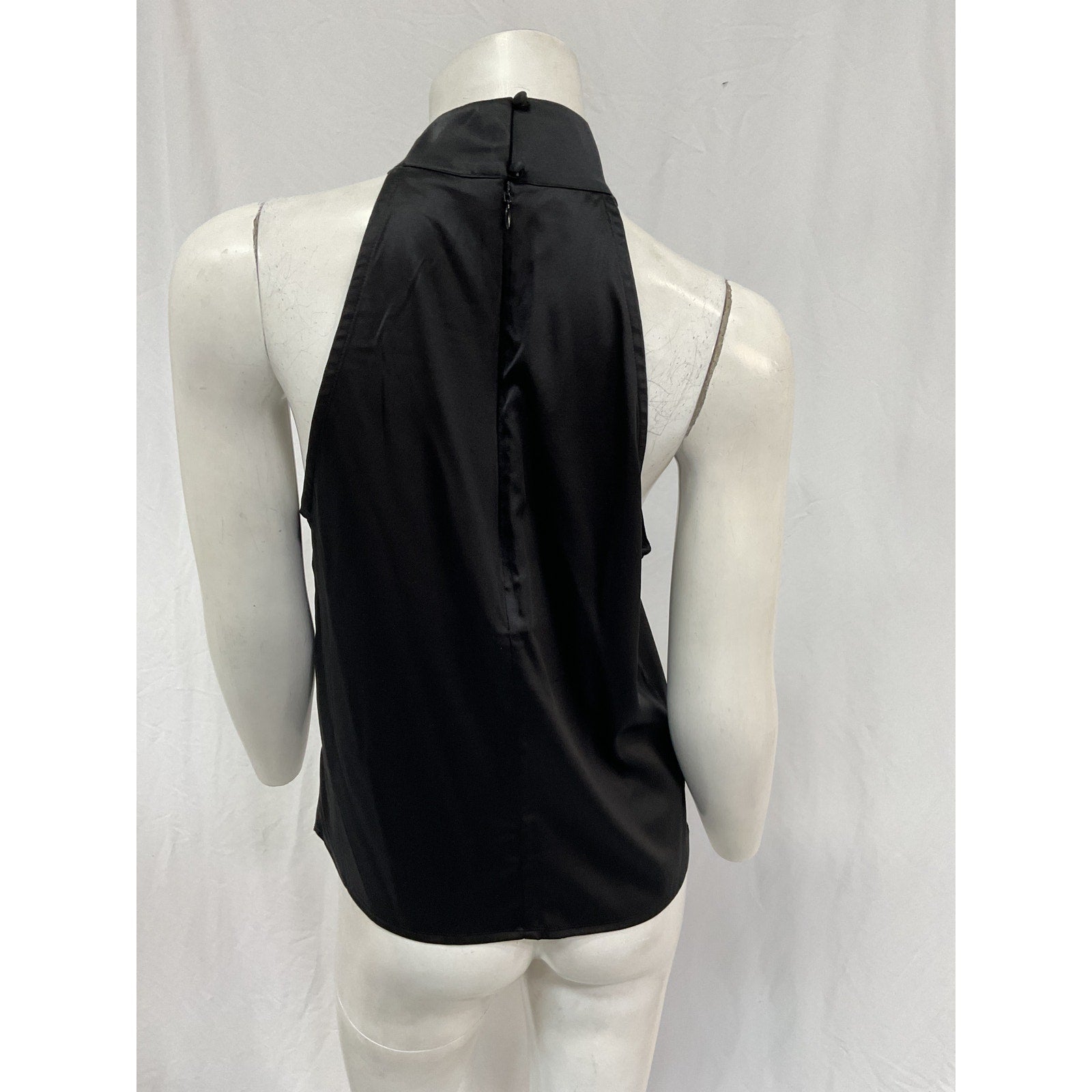 Anine Bing 'Sylvia' Black Sleeveless Turtlenek Silk Top Size S / P